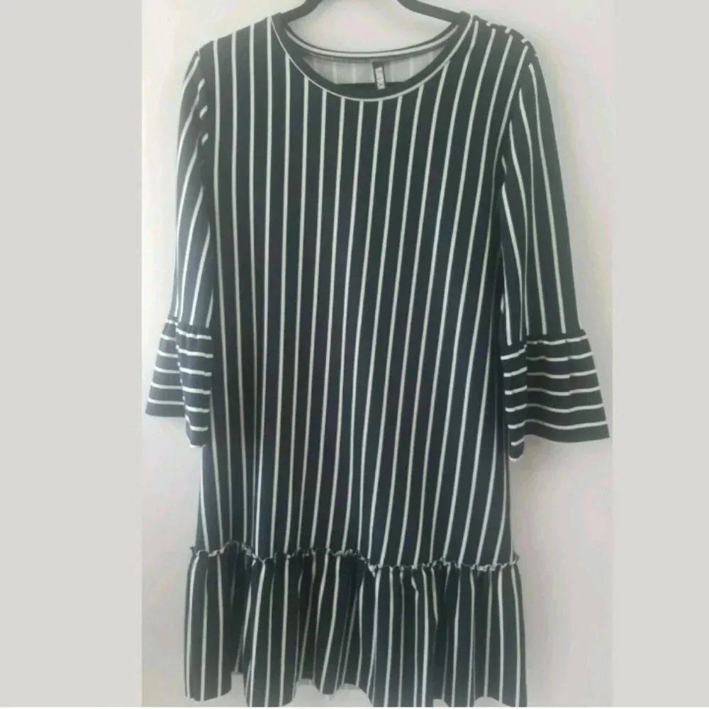 The Fix Drop Waist Dress Women's Size Small Stripe